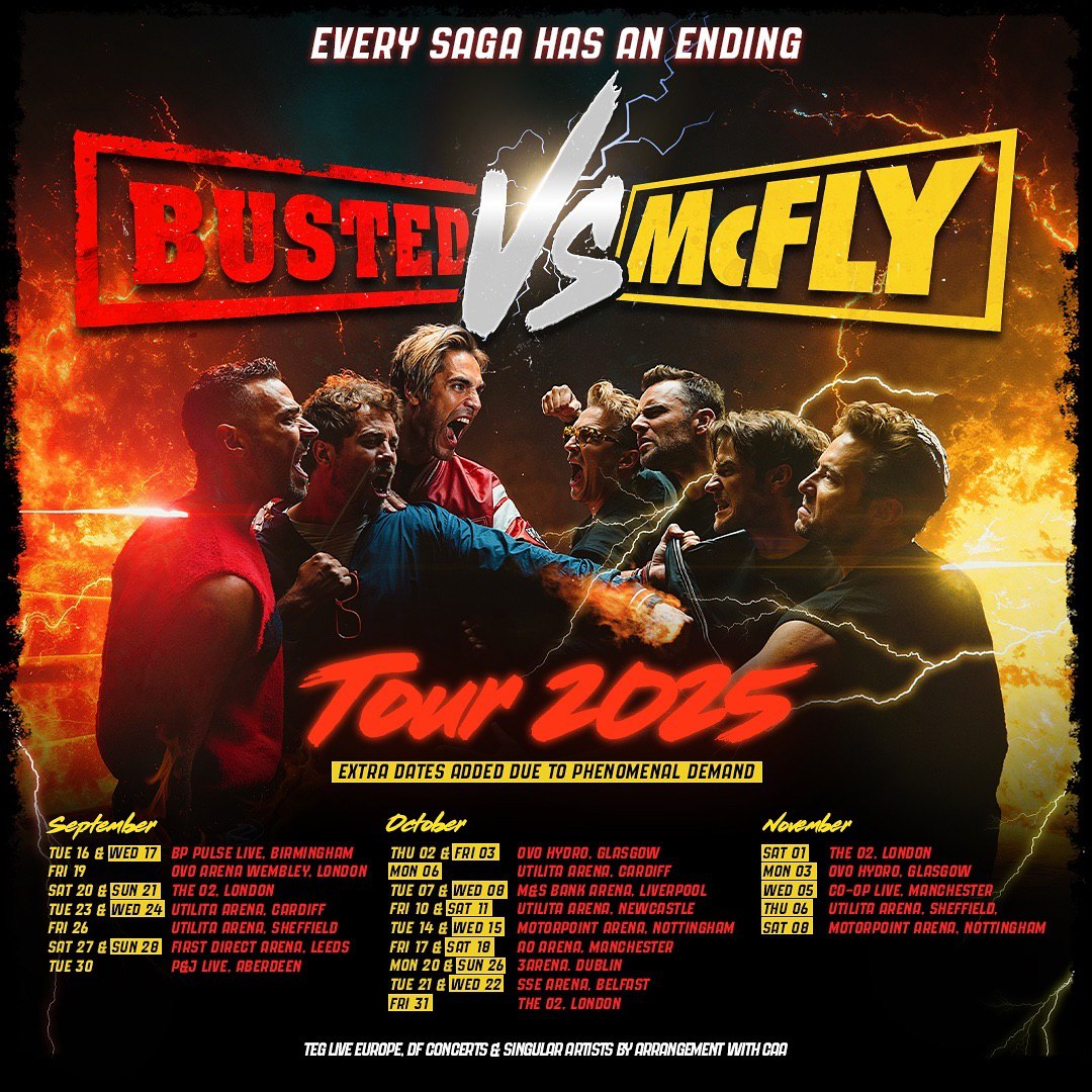 Busted vs McFly Tour Poster 2025
